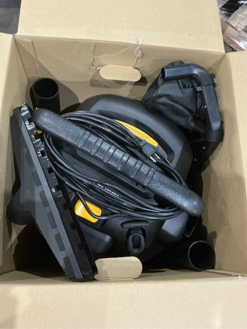 Condition photo showing New/Like New for dewalt stealthsonic quiet 12-gallon 5.5-hp corded wet/dry shop vacuum with accessories included