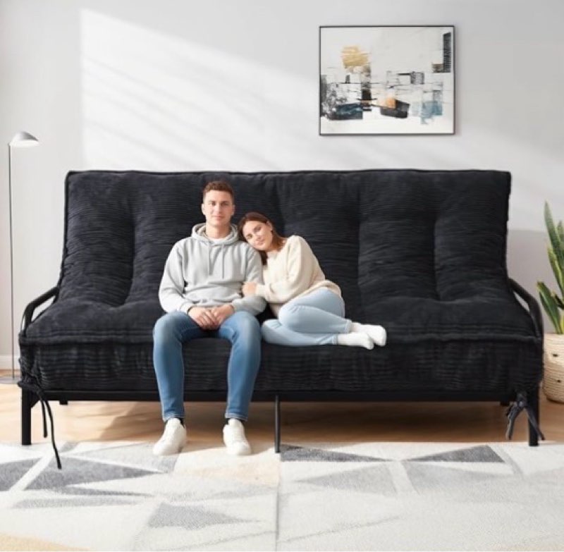 8" Futon Mattress Queen Size, Futons Sofa Bed Sleeper Couch Bed, Folding Mattress with Shredded Foam
