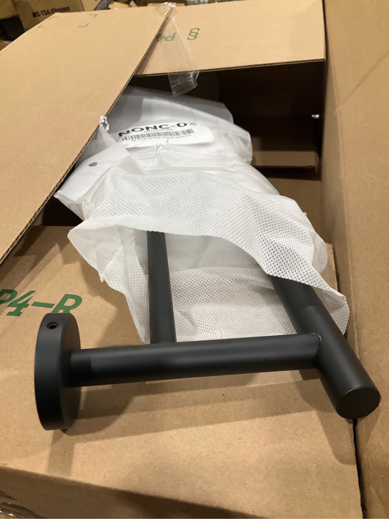 Condition photo showing Good Condition for JQK Black Double Towel Bar, 20.5 Inch 304 Stainless Steel Thicken 0.8mm Towel Rack Bathroom, Towel Holder Matte Black Wall Mount, Useable Length 18 Inch, TB100L18-PB 20.5 Inch Matte Black