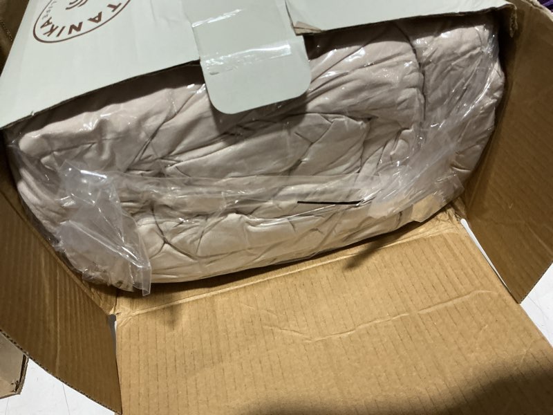 Condition photo showing New/Like New for litanika comforters khaki oversized king size, 3 pieces lightweight solid bedding comforter set, all season fluffy bed set (120x98in comforter & 2 pillowcases)