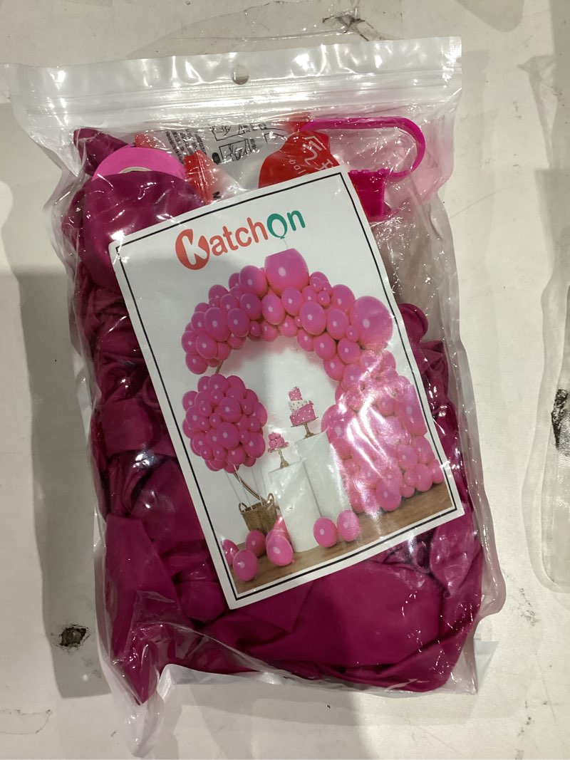 Condition photo showing New/Like New for KatchOn, 144 Pcs Fuchsia Pink Balloons Arch Kit - Different Sizes 18, 12, 10, 5 Inches | Birthday Balloons Kit, For Birthday Decorations | Graduation Decorations 2025
