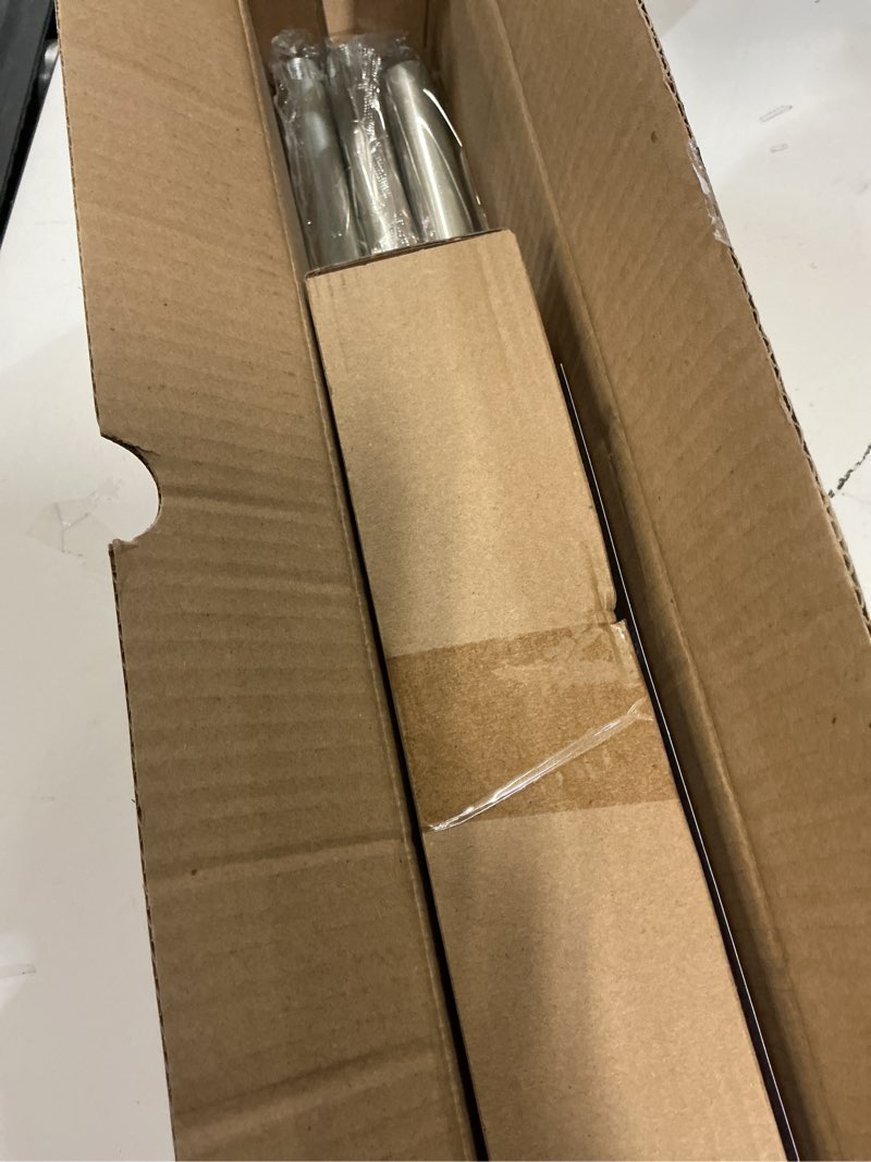 Condition photo showing New/Like New for silver decorative crystal curtain rods:66-120 inch heavy duty adjustable window curtains rods for bedroom living room,nickel modern girly acrylic drapery rods set with sheer bling foil finials 66-120" ( 1pack ) silver