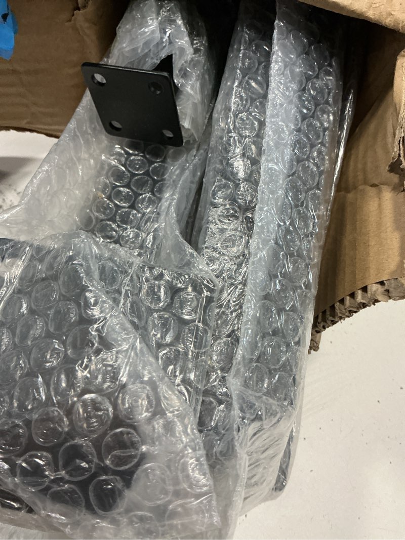 Condition photo showing Good Condition for side mount stair railing post, 39.4 inch black metal baluster spindles with 270° adjustable bracket for indoor outdoor stairs, deck, porch & balcony railing 39.4 inches / 100 cm 4