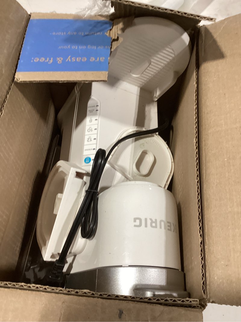 Condition photo showing As Is for Keurig K-Iced Coffee Maker, Single Serve K-Cup Pod Iced Coffee Maker, With Hot and Cold Coffee Capabilities, Brews Any K-Cup Pod, White