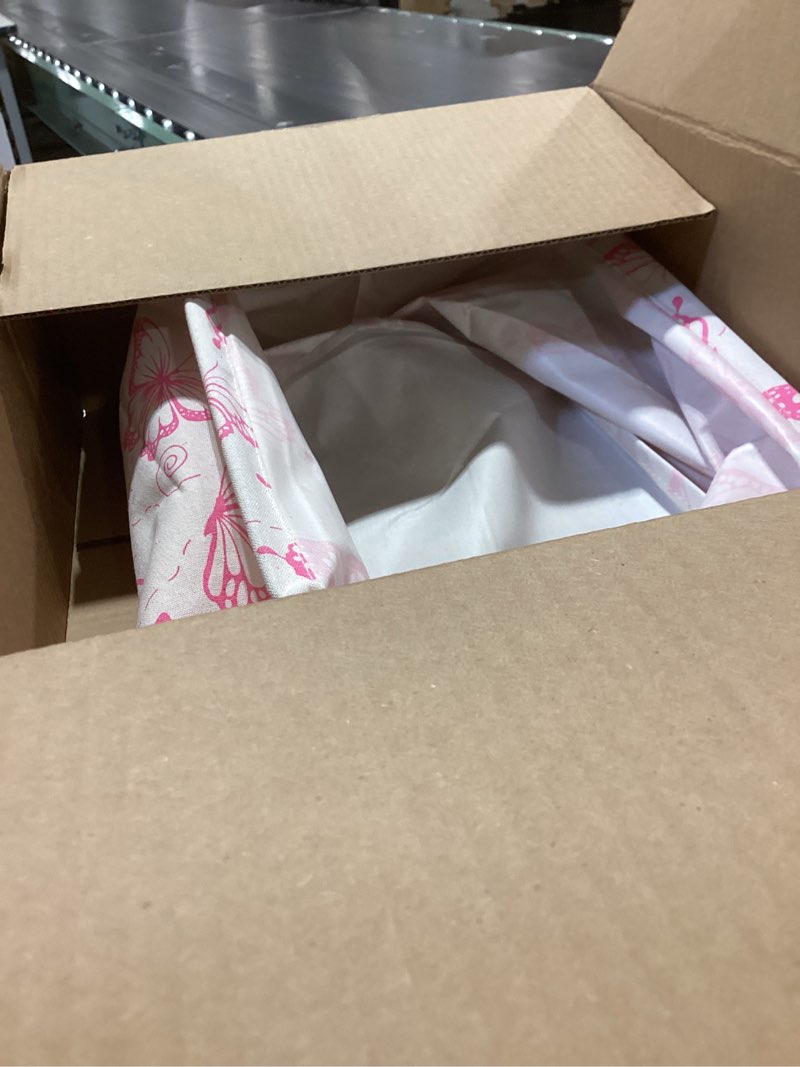 Condition photo showing Good Condition for clocor rectangular fabric storage bin, waterproof storage box with handles(pink butterfly)