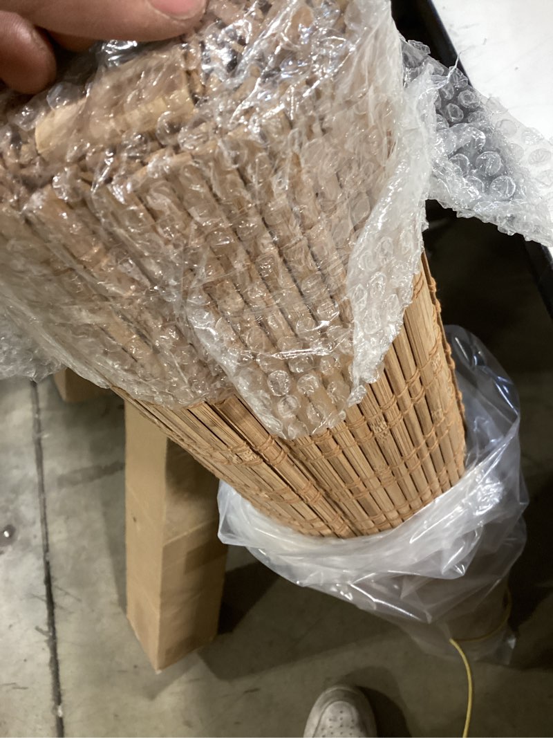 Condition photo showing Good Condition for lazblinds no tools no drill cordless bamboo roman shades, light filtering window treatment, roll up bamboo blinds for window 41'' w x 64'' h, ceylon light russet ceylon light russet 41'' w x 64'' h