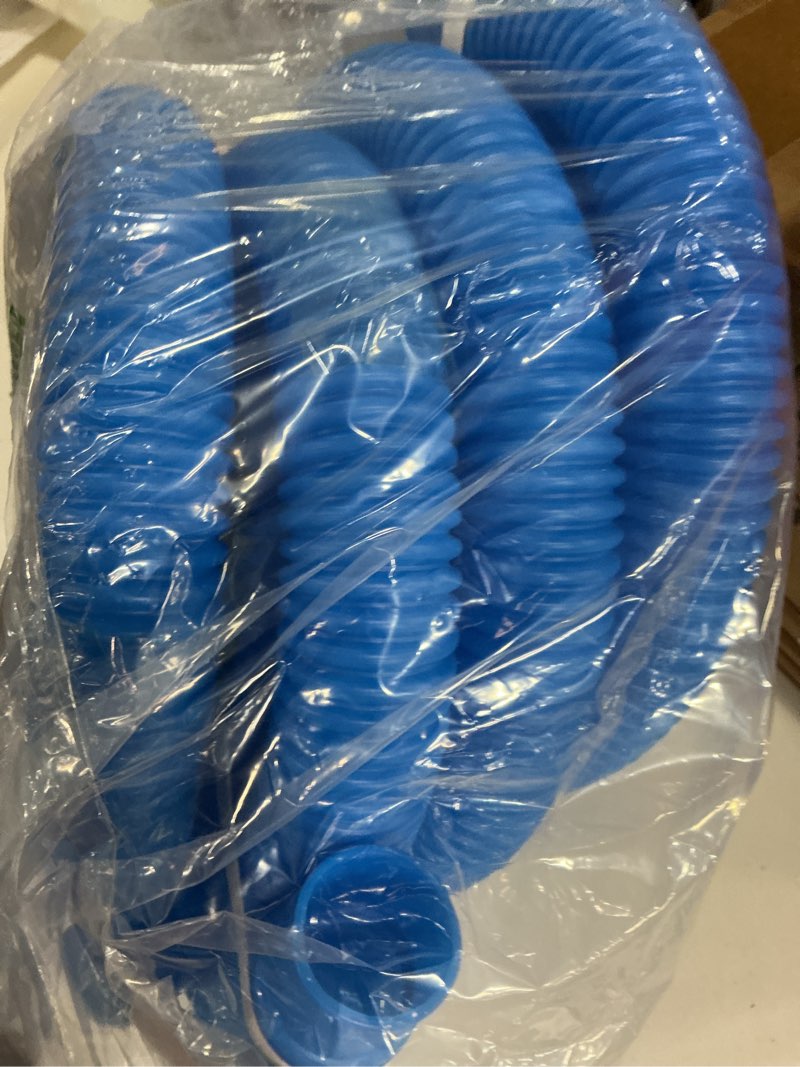 Condition photo showing Good Condition for replacement pool hoses for above ground pools, 4 pack, 1-1/4" diameter x 59" length, includes 8 metal clamps, compatible with all 1.25" pool filter pumps blue-set of 4