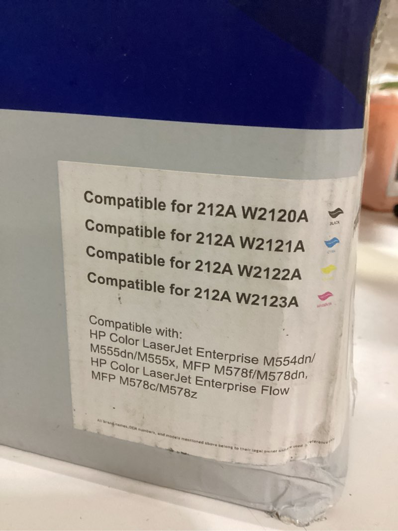 Condition photo showing Good Condition for (similar to stock photos) 212a toner cartridges 4-pack compatible for hp 212a w2120a for hp color laserjet enterprise m555dn m554dn m555x m554 m555 mfp m578 series printer ink