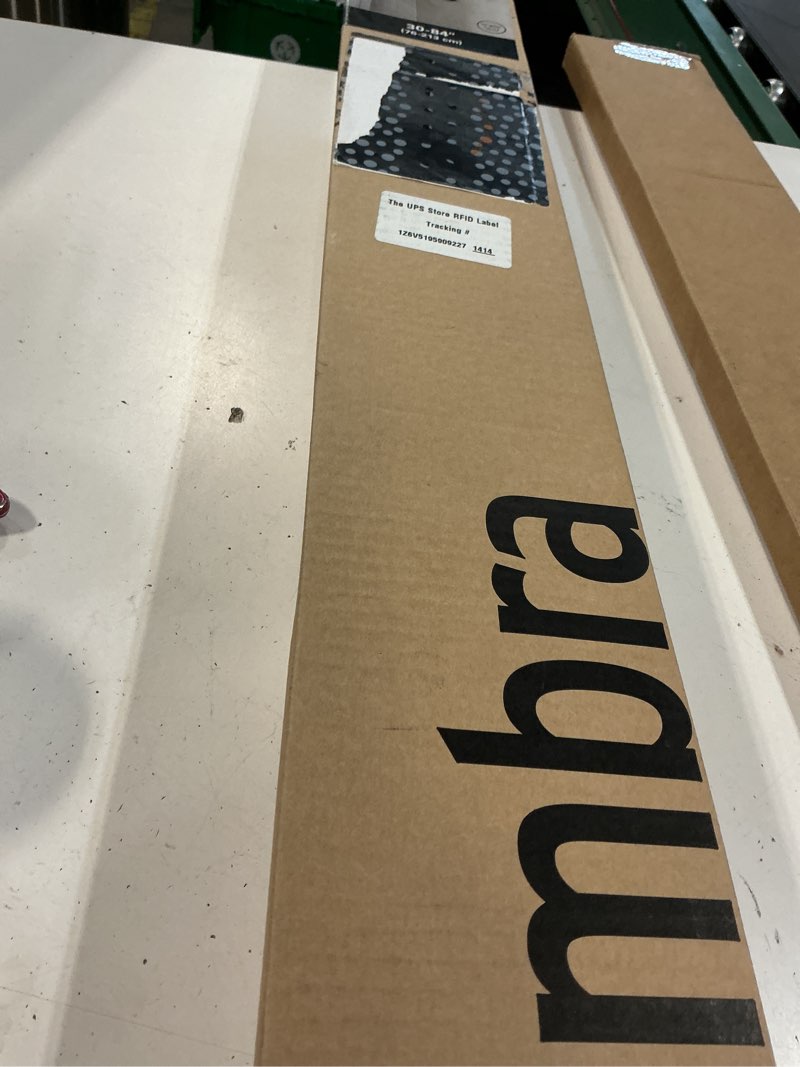 Condition photo showing New/Like New for umbra twilight double curtain rod set – wrap around design ideal for blackout or room darkening panels, 30 to 84 inches, black black 30" to 84"