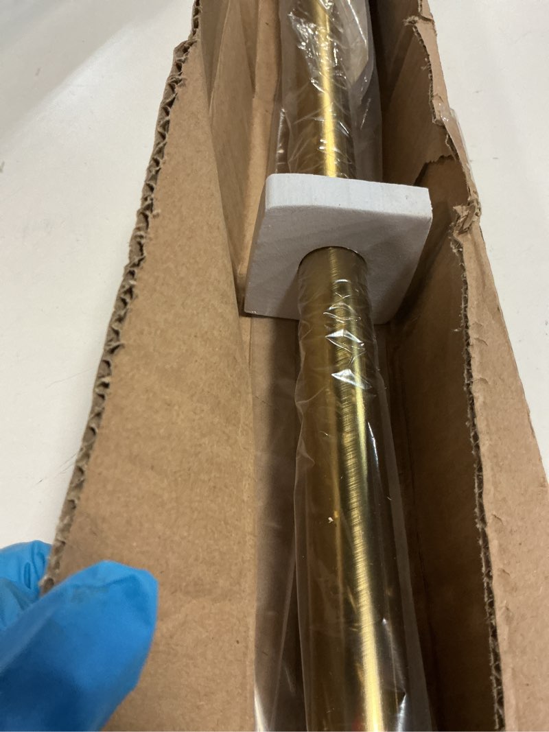 Condition photo showing Good Condition for Shower Curtain Rod Tension- No Drill Non-Slip Spring Tension Shower Rod for Window or Bathroom, 43-73 inches Metal Steel, Gold 43-73 Inches Gold