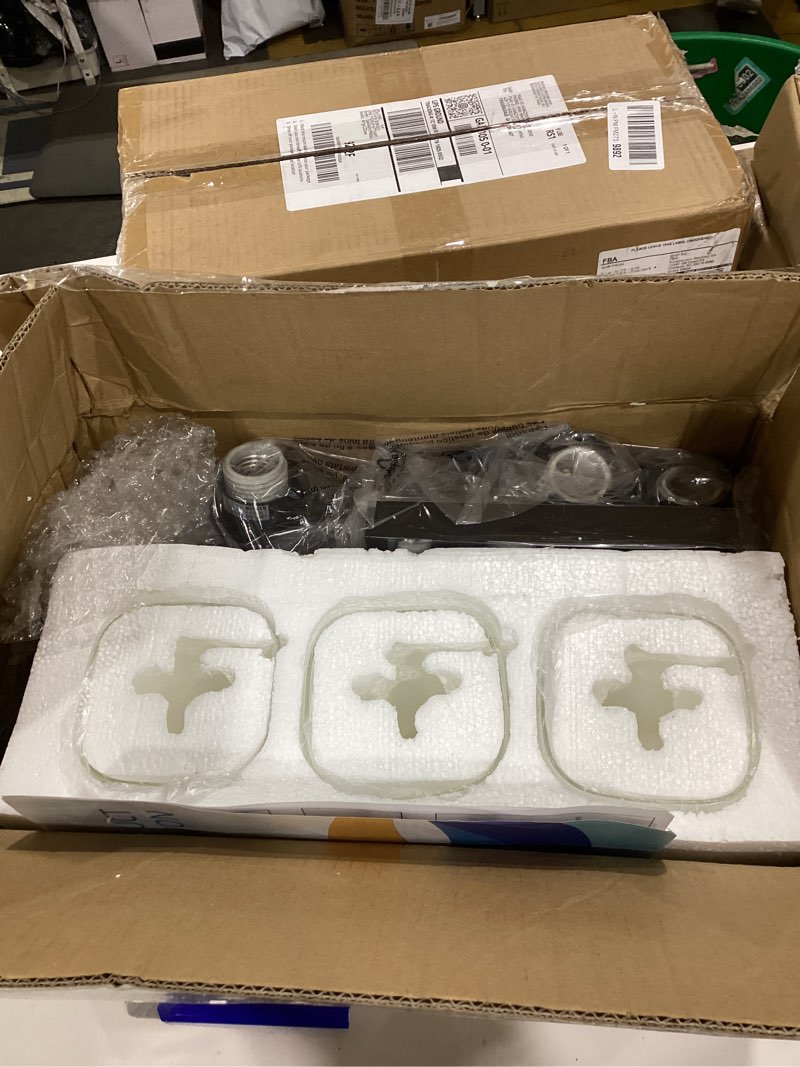 Condition photo showing As Is for 3-Lights Bathroom Vanity Light Fixtures, Modern Black Vanity Lights Over Mirror with Clear Glass Shade for Bathroom, Wall Mounted Lamp for Bedroom Hallway Living Room Black 3-Lights