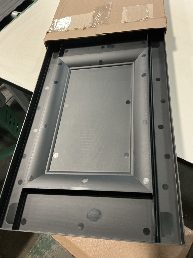 Condition photo showing New/Like New for 15 in. wide raised panel vinyl shutters(black)