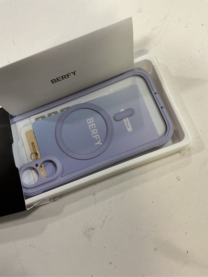 Condition photo showing Good Condition for berfy for iphone 17 case, compatible with magsafe, built-in glass screen protector, camera protection, shockproof full body phone case 6.3", clear purple hd-purple for iphone 17 6.3 inch