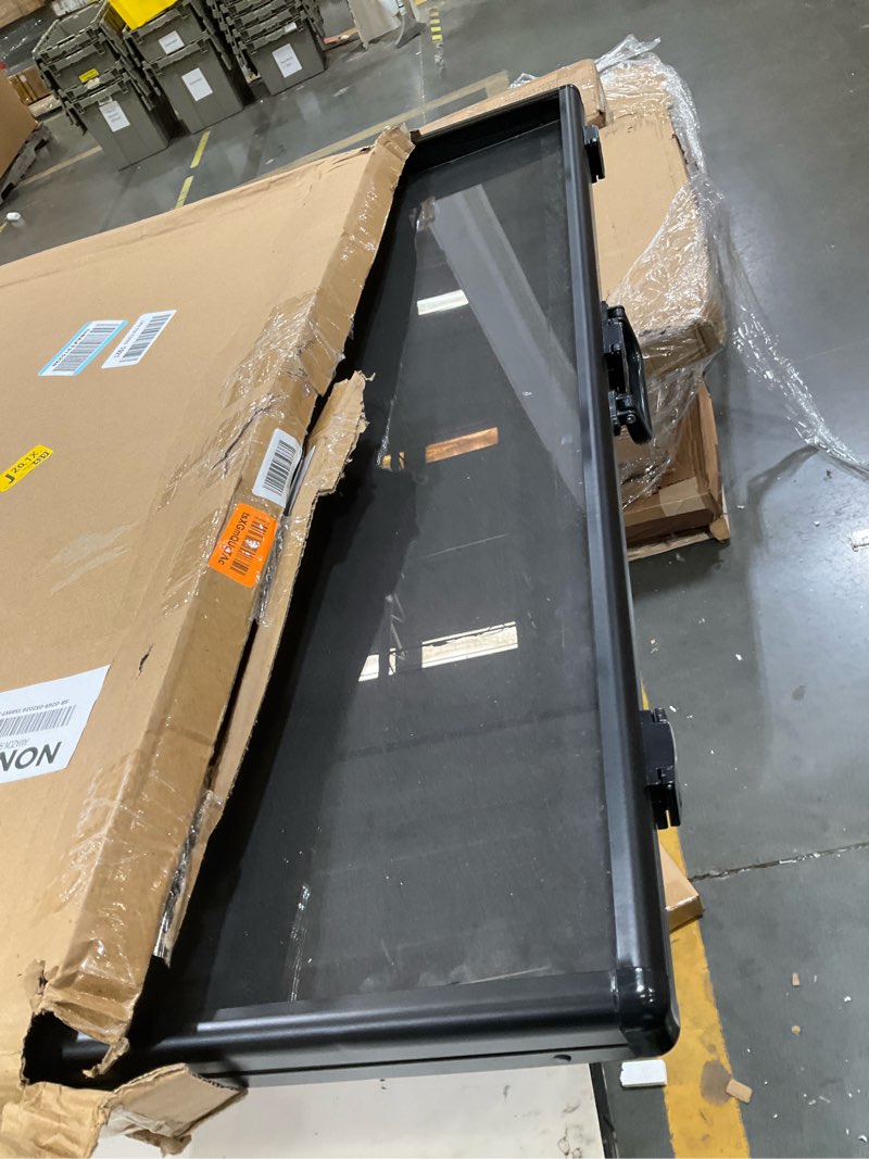 Condition photo showing As Is for ultra-thin 31.4 x 23.6in portable aluminum card display case with felt tote bag, high-transparency acrylic, 3 anti theft locks, sports trading card show case for collectible cards jewelry jersey-black