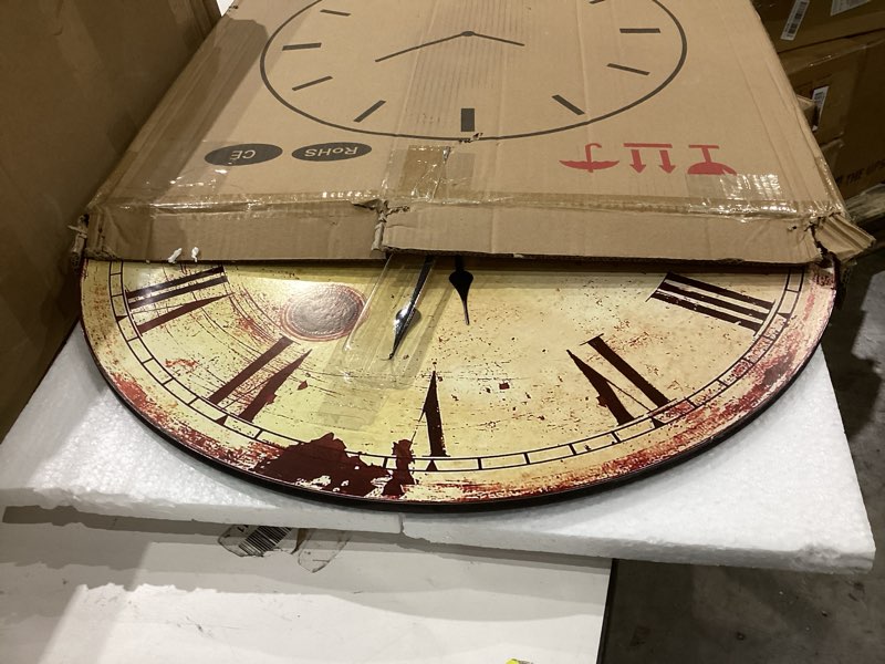 Eruner Rustic Large Wall Clock Silent Battery Operated for Farmhouse Livingroom,24 Inch Vintage Wall