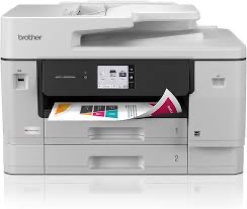 brother inkvestment 6960 wireless color inkjet all-in-one printer with 11”x17” capabilities and 3.5”