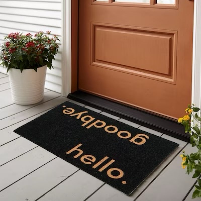 style selections 18-in x 30-in natural non-slip grip indoor or outdoor door mat