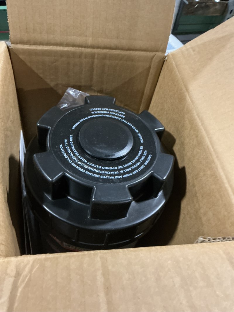 Condition photo showing As Is for cl220 off-line automatic chlorinator feeder compatible with hayward chlorine feeder for swimming pool ponds garden,economy off-line above-ground pool automatic chlorine bromine feeder