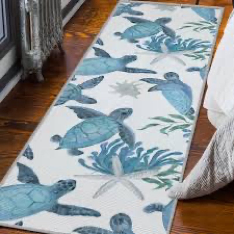 tritard coastal sea turtles 8x10 area rugs 