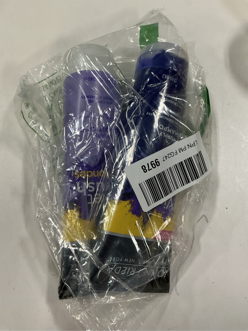 Condition photo showing Good Condition for John Frieda Violet Crush Purple Shampoo and Conditioner Set for Blonde Hair, Neutralizes Yellow Tones for Bleached, Blonde, and Platinum Hair, 8.3 Oz, Pack of 2 8.3 Fl Oz (Pack of 2)