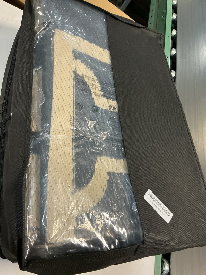 Condition photo showing New/Like New for pendolr reversible mats - outdoor rugs 9'x12' for patios clearance, plastic straw rugs waterproof, portable, outdoor rv camping rug, garden, balcony, picnic, beach, camping(black & beige) black & beige 9' x 12' (rectangular)