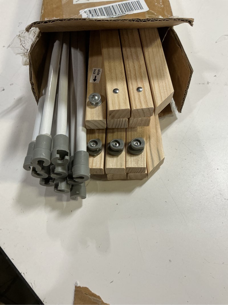 Condition photo showing Good Condition for Household Essentials X-Frame Clothes Drying Rack, Stabile Wood Frame with Slanted Feet, Smooth Vinyl Wrapped Rods, 23.8 Feet of Hanging Space, Ready to Assemble, Flat Top, Natural Natural/White Pine