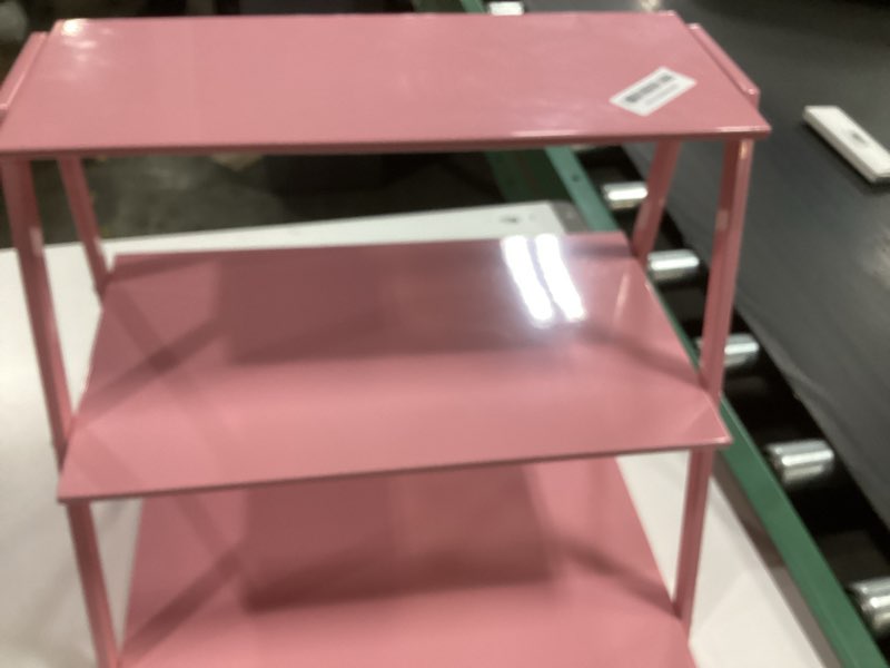 Condition photo showing Good Condition for WWN Thickened metal 3 Tier Cupcake Stand with Pink Coating - Elegant Dessert Tower- Cookie Tray Rack- Tea Party Serving Platter- Easy Assembly Pink Cake Stand for Wedding Baby Shower