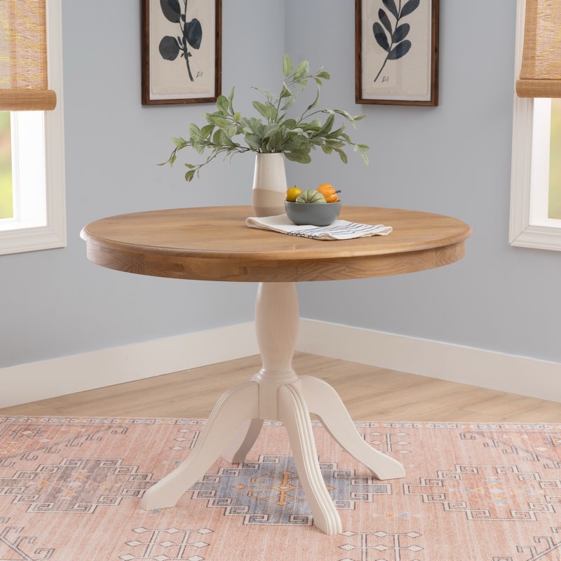 Eslick 42” Round Solid Pine Pedestal Dining Table