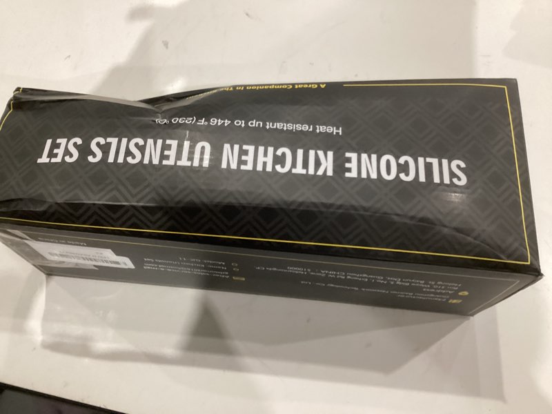 Condition photo showing New/Like New for Umite Chef Kitchen Cooking Utensils Set, 33 pcs Non-Stick Silicone Cooking Kitchen Utensils Spatula Set with Holder, Wooden Handle Silicone Kitchen Gadgets Utensil Set (Khaki)