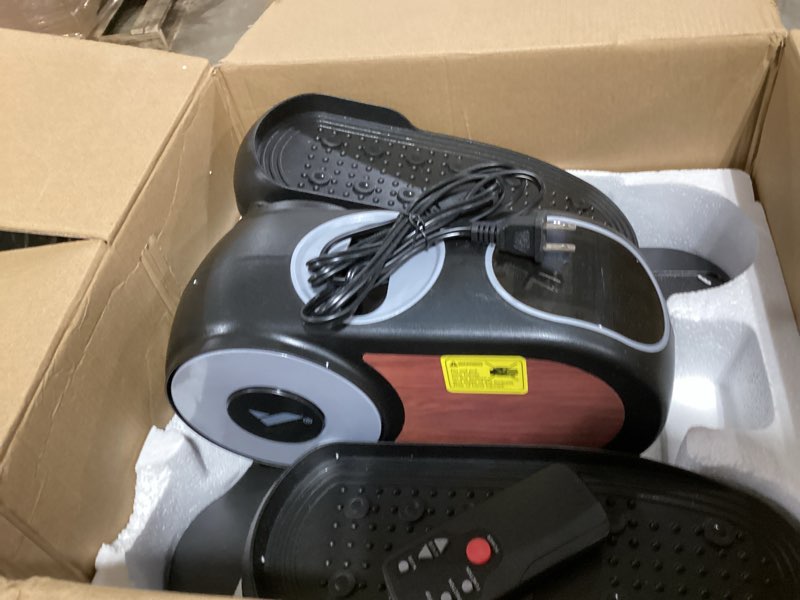 Condition photo showing As Is for merach under desk elliptical machine, leg exerciser while sitting for seniors with 12-speeds & remote control, quiet portable electric seated pedal exerciser machine for home office