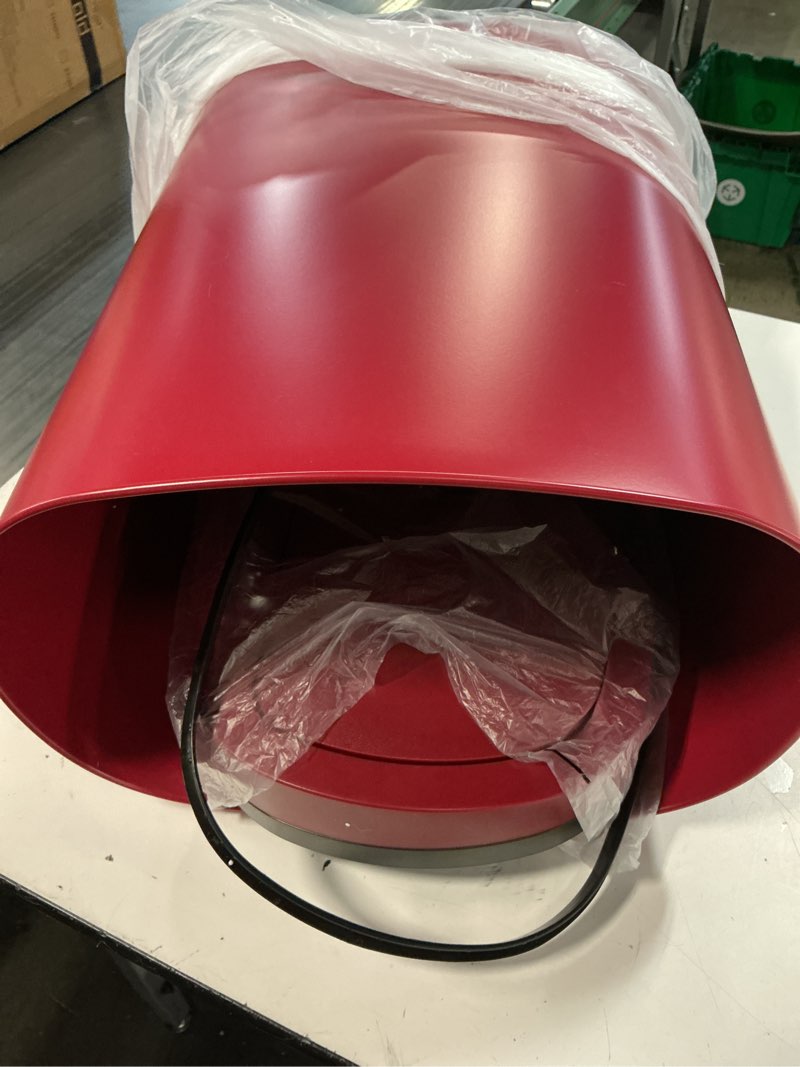 Condition photo showing Good Condition for kitchen trash can bathroom bedroom office garbage can with lid automatic touch free waste bin stainless steel 13 gallon / 50l,red stainless steel red