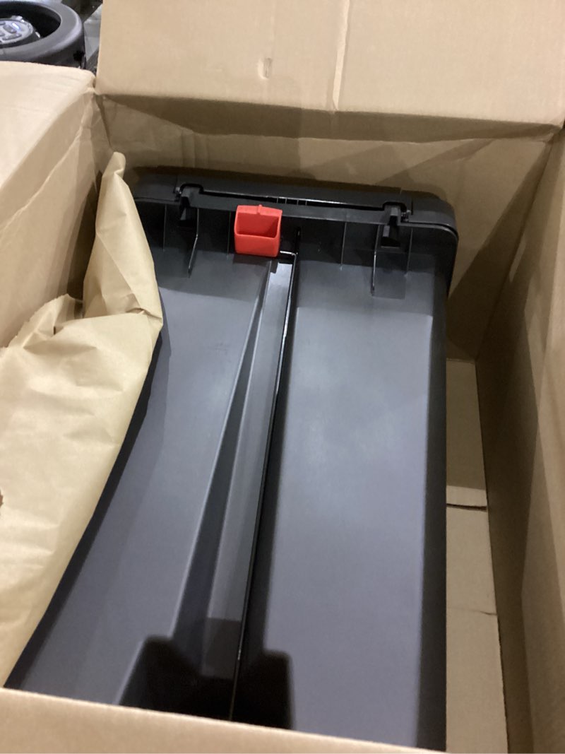 Condition photo showing New/Like New for Rubbermaid Premier Series II Step-On Trash Can for Home and Kitchen, with Lid Lock and Slow Close, 12.4 Gallon, Charcoal, for Home/Kitchen/Garage/Apartment/Office 12.4G - Classic Plastic