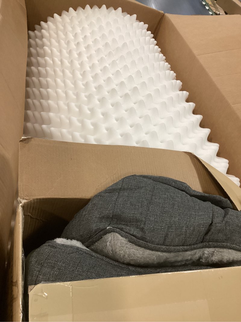 Condition photo showing Good Condition for eheyciga orthopedic xl dog bed for large sized dog, 42x30x7.5 inch extra large memory foam dog couch bed with sides, waterproof liner & washable removable cover, bolster pet sofa, grey 42x30x7.5 grey