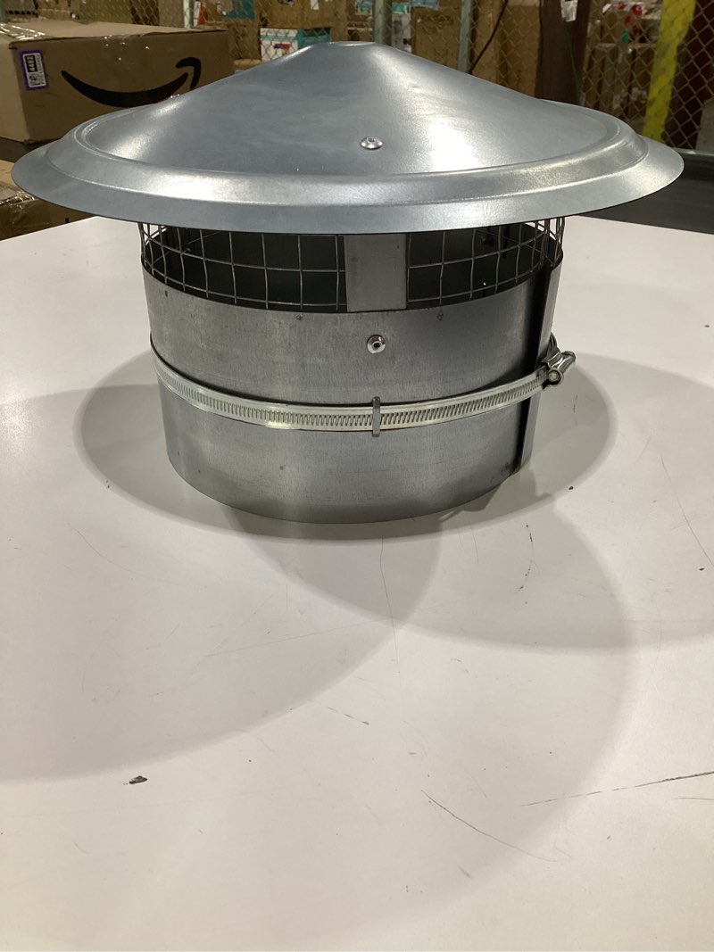 Condition photo showing Good Condition for VIVOHOME 8" Cone Top Chimney Cap with Screen, Round Roof Rain Chimney Cover, Galvanized Steel Fireplace Exhaust Cap, Adjustable Roof Cap for Vent 8 inch