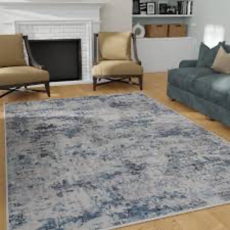   EGE  COLLECTION GABARDIN DESIGN: 8229A COLOR :A.GREY / BLUE SIZE 5’ x 7’