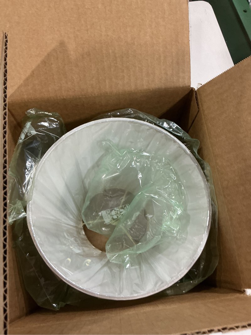 Condition photo showing New/Like New for Aspen Creative 32029A Transitional Hardback Empire Shape Spider Construction Lamp Shade in Ivory, 9" wide (5" x 9" x 7")
