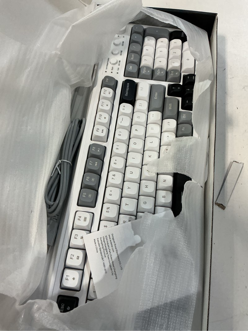 AULA 99 Wireless Keyboard, Custom Computer Keyboard, Tri-Mode Bluetooth 5.0/2.4GHz/USB-C Cute Creamy Gaming Keyboards with Number Pad, RGB Backlit Media Knob Programmable Keybaord for PC Gamer - Grey Grey-Black-White