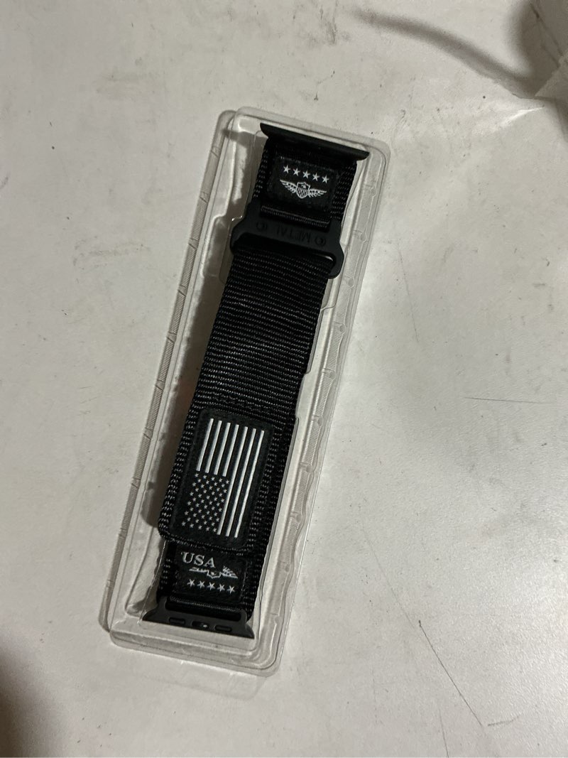 Condition photo showing Good Condition for rugged nylon for apple watch ultra 2/ ultra 3 band series 11/10/9/8/7/6/5/4/3/se iwatch bands men,soft woven stars-stripes flag wristbands strap for apple watch ultra 3/2/1 49mm 46mm 45mm 44mm 42mm 2-usa flag-black 49/46/45/44/42(s3/2/1) extra large
