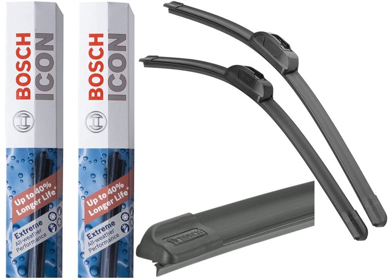 Condition photo showing Good Condition for bosch icon beam windshield wiper blades kit 22" & 22" (set of 2) front beam type