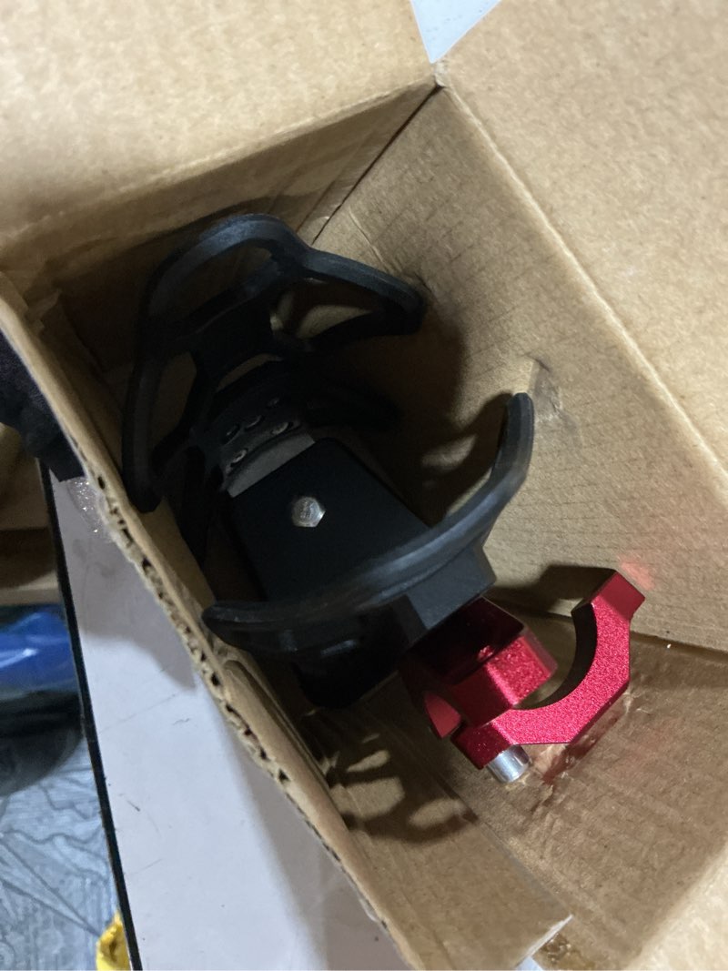 Condition photo showing Good Condition for motorcycle atv cup holder?bike cup holder?adjustable drink holder for ??suitable for 2.48“-4.13” water bottle? universal for motorcycles, bicycles, wheelchairs, strollers, tractors, ships red