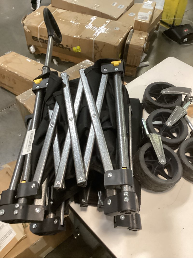 Condition photo showing As Is for Collapsible Folding Wagon Cart with Large Wheels & 150L Capacity | Heavy-Duty Foldable Utility Wagon for Groceries, Camping, Beach, Sports & Garden Use | Compact Storage, No-Tool Setup-Black