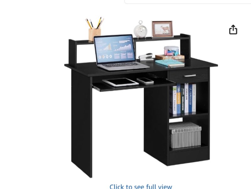 yaheetech home office wood computer desk with keyboard tray and drawers, students writing table with storage drawers & hutch, modern pc laptop desk, multifunctional workstation, white