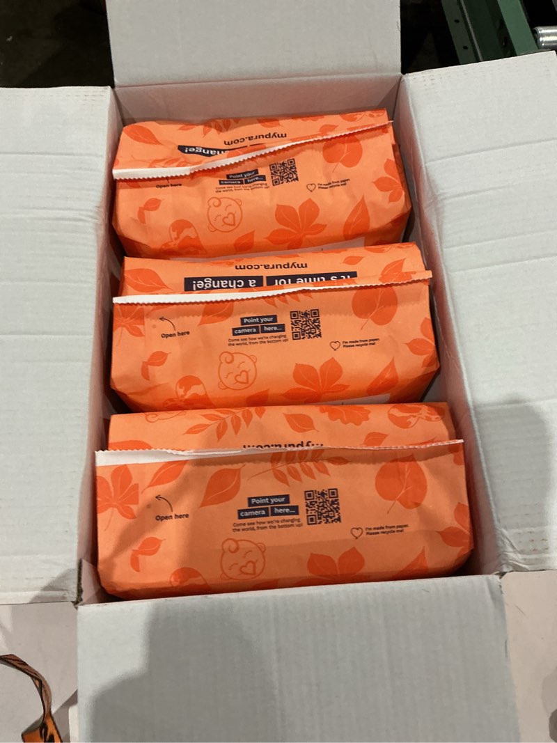 Condition photo showing New/Like New for pura size 4 diapers, 66 count, unisex, organic cotton, leak-free, plant-based, dermatologically tested, allergy-certified, carbon neutral, b-corp size 4 (66 diapers)