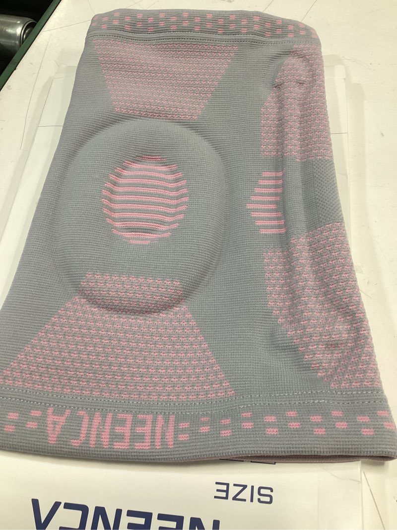 Condition photo showing Good Condition for neenca professional knee brace for pain relief, medical knee support with patella pad & side stabilizers, compression knee sleeve for meniscus tear, acl, joint pain, runner, workout (pink gray, 3xl) xxx-large pink gray