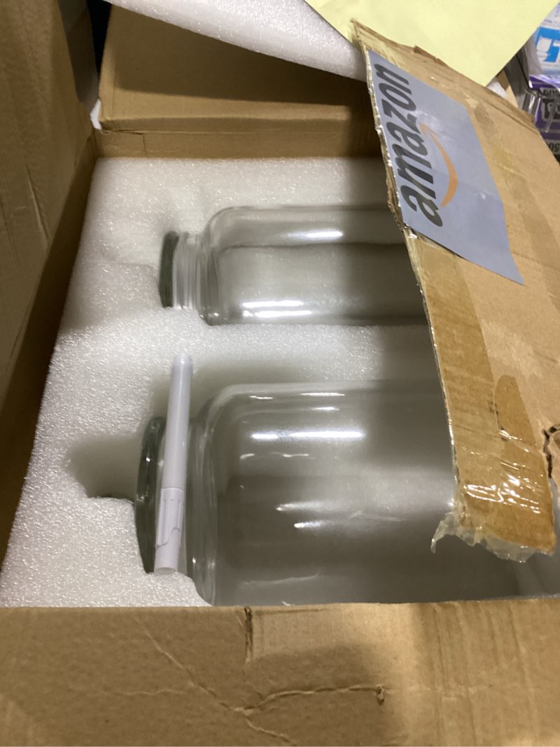 Condition photo showing As Is for maredash glass jars 100 oz,candy jar with lid for household,food grade clear jars (2 pack)