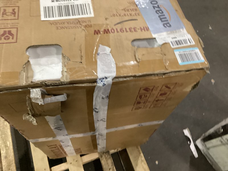 Condition photo showing As Is for Incomplete *White Undermount Workstation Kitchen Sink 33 Inch - Large Topmount Fireclay Drop In Sink 33\"x19\"x10\", Dual Mount Heavy Duty Deep Single Bowl, with 4 Custom Accessories, for Kitchen, Island