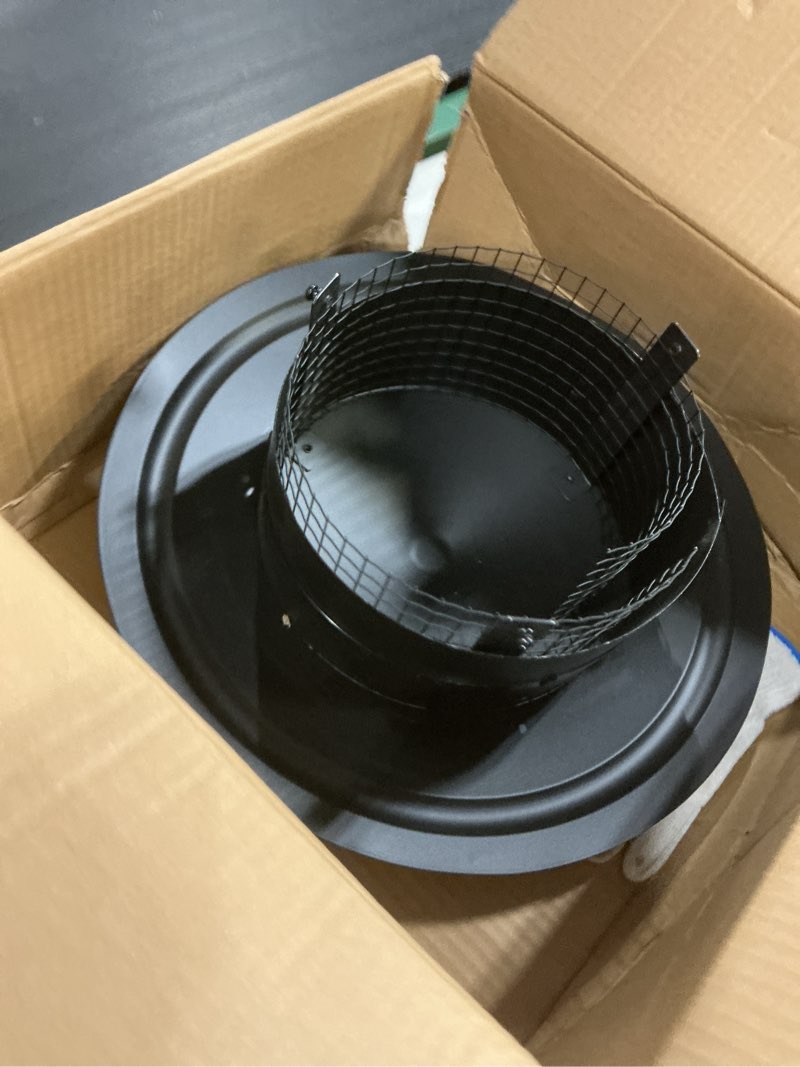 Condition photo showing New/Like New for 9inch chimney cap,6/7/8/10 inch adjustable stainless steel chimney cap,304 steel round rain cover with mesh screen,universal cone top roof cap for wood/oil stove vent,weatherproof & easy installation black 9 inch