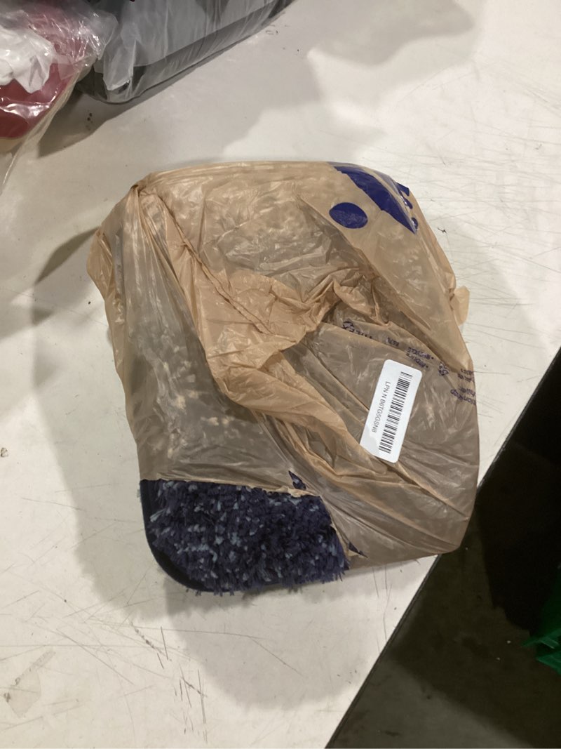 Condition photo showing Good Condition for olanly bathroom rug set 2 piece, soft absorbent microfiber bath mats and u-shaped contour toilet rug, non-slip, machine wash dry, plush shaggy bath mats for bathroom (24"x16"+24"x20", airy blue) 24" x 16" + u24" x 20" airy blue