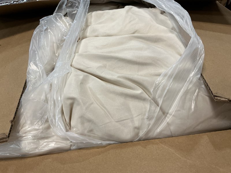 Condition photo showing As Is for Litanika Oversized King Comforter 120x120, 3 Pieces Beige Lightweight Solid Bedding Comforter Set, All Season Fluffy Bed Set (1 Comforter & 2 Pillowcases) Beige Super King