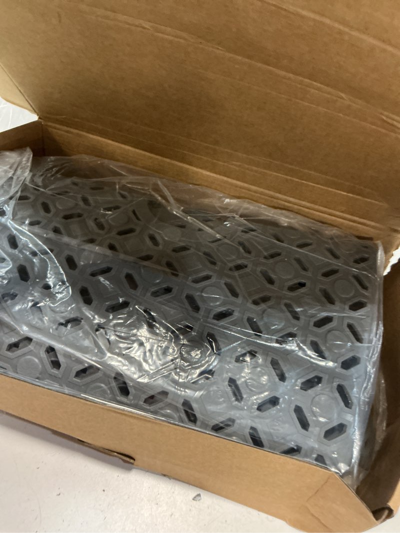 Condition photo showing item condition for OTHWAY Square Shower Mat, 27"x 27" Extra Large Shower Mats for Inside Shower, TPE Anti Slip Shower Mat with Suction Cups Drain Holes, Machine Washable Shower Floor Mat (Grey)